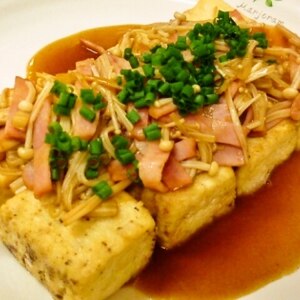 バター香る☆豆腐ステーキ きのこソース